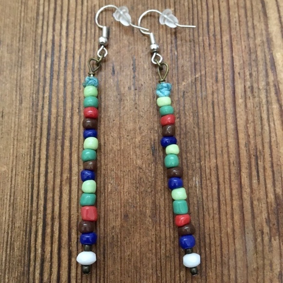 *Ladies Beaded Dangle Earrings, Handmade Ladies Earrings - Picture 1 of 2